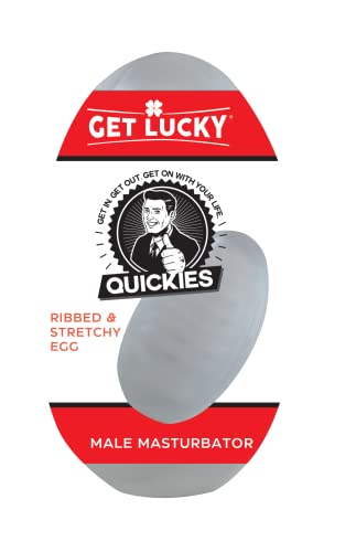 Get Lucky Male Masturbator, Ribbed and Stretchy Egg, Latex-Free Phthalate-Free Men's Stroker Gray