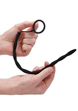 Load image into Gallery viewer, Shots Ouch Urethral Sounding Silicone Plug &amp; Cock Ring Set - Black
