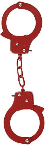 Nasswalk Sinful Metal Cuffs With Keys and Love Rope, Red