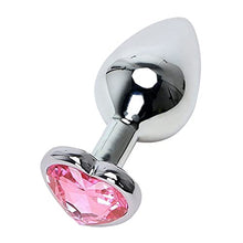 Load image into Gallery viewer, 3 Size Anal Plug Heart Stainless Steel Anal Plug Removable Butt Plug Stimulator Anal Toys ( Color : Pink , Size : S )
