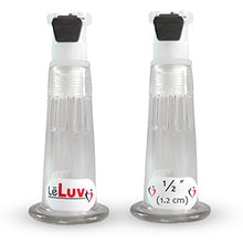 Load image into Gallery viewer, LeLuv Pair of Nipple Cylinder with Fitting for Vacuum Pumps Clear Polycarbonate Extra-Small
