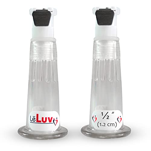 LeLuv Pair of Nipple Cylinder with Fitting for Vacuum Pumps Clear Polycarbonate Extra-Small