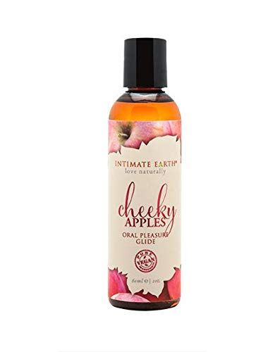 Intimate Earth Natural Flavor Pleasure Glide, 2 fl.oz (60 mL), Cheeky Apples