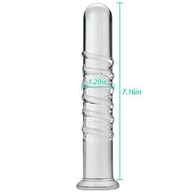 Load image into Gallery viewer, Crystal Anal Plug Masturbation Sex Toy, Transparent Thread Design Butt Plug SM Pleasure Wand Glass Massage Dildo Penis Trainer Toys with Unique Bottom Safety Design for Couples Women and Men (L)
