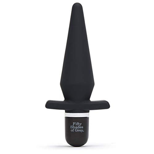 Fifty Shades of Grey Delicious Fullness Vibrating Butt Plug - 4 Inch Silicone Anal Plug - 7 Vibration Modes & 3 Speeds - Waterproof - Black