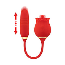 Load image into Gallery viewer, Rose Sex Stimulator for Women, Rose Toy with 10 Thrusting &amp; Vibration Modes, Rose Toy Vibrator for Women with Thrusting Dildo, Sex Toys with Clitoral Tongue, Gift of Roses
