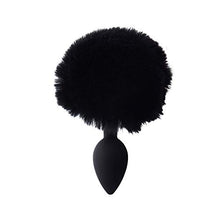 Load image into Gallery viewer, Pure Love Fluffy Bunny Tail, Silicone Anal Butt Plug, Black Color, Adult Sex Toy, 45g
