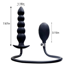 Load image into Gallery viewer, tatabanman Inflatable Anal PlugSilicone Expandable Butt Plug (Discreet Packing), Black
