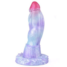 Load image into Gallery viewer, Silicone Dragon Dildo Light Red Purple Blue Mixed Color with Suction Cup Anal Plug Dildo Available in S/M/L 3 Sizes Suitable for Beginners and Advanced Womens (M)
