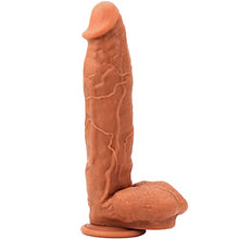 Load image into Gallery viewer, Double Layered Silicone Realistic Dildo Lifelike Strong Suction Cup for Hands-Free Play Realistic Penis G-Spot Stimulation Anal Sex Toys Unisex Couples Strap-on Compatible S079WBHSLDLDSN, Nude
