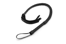 Load image into Gallery viewer, Long Leather Whip, 33&#39;&#39; Riding Crop, Horse Whip, Riding Whip for Horses, Leather Horse Whip, Black Whip Leather
