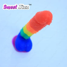 Load image into Gallery viewer, Sweet Jizz - 8.5&quot; Rainbow Silicone Dildo with Strong Suction Cup
