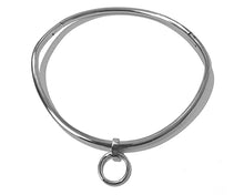 Load image into Gallery viewer, CuffStore 17&quot; Petite 6mm Curved Stainless Steel Jewelry Bondage Collar with Single Ring BDSM Collar
