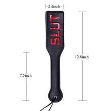 Load image into Gallery viewer, VENESUN Faux Leather Slut Spanking Paddle for Sex Play, 12.8inch Total Length Paddle for Adults, Black
