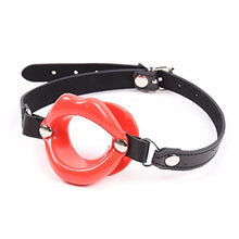 Load image into Gallery viewer, LSCZSLYH PU Leather Silicone Mouth Ball BDSM Bondage Lips Ring Open Gag Ball Adult Slave Erotic Toy for Couples Toys (Color : SM94-3, Size : A)
