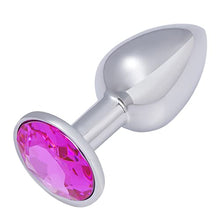 Load image into Gallery viewer, Hmxpls Small Anal Plug, Anal Toy Plug Beginner, Personal Sex Massager, Stainless Steel Butt Plug for Women Men Couples Lover, Fushcia
