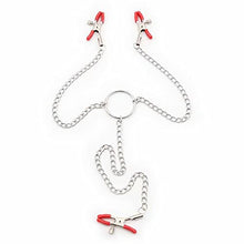 Load image into Gallery viewer, JOYAZ Adjustable Nipple Clips, Non Piercing Nipple Rings with Chain, Nipple Rings Breast Stimulation Toys, Nipple Clamps for Sex Pleasure (red)
