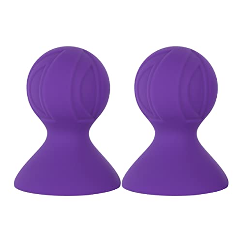 Sxiwei Women Adult Silicone Breast Pump Nipple Sucker Couple Nipples Massage Accerssory Correctors Purple Medium