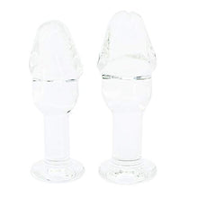 Load image into Gallery viewer, Eastern Delights Clear Glass Pleasure Wand Dildo, Glass Anal Sex Toy Butt Plugs (Large)
