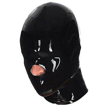 Load image into Gallery viewer, Sexy Latex Head Cover Black leather Latex HeadMask Latex Hood for Party Club Wear Role Play ,Zipper Open
