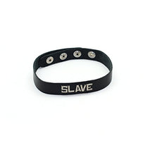 Load image into Gallery viewer, SMspade Genuine Leather Collar with Metal Decorating Word Slave (Slut)
