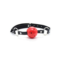 FHBWQY Sexy BDSM Binding Toys Open Mouth, Plug Mouth, Sex, Leather Mouth Ball with Holes, Adult Passion Props (Color : D)