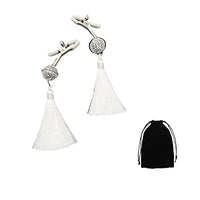 Nipple Clips,Women Adjustable Nipple Clamps with Bells and Tassel,Nipple Clamps for Men,Nipple Clamps for Women Pleasure,Nipple Clamps Non Piercing (White)