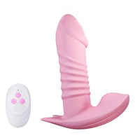 Remote Control Thrusting Dildo Vibrator Sex Toy- Domlust Wearable 3 Thrusting 10 Vibrating Adult Stroker Sex Toys with 2cm Extension Distance, Powerful Super Soft Vagina Clitoris Anus Butt Fun