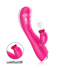 Load image into Gallery viewer, Clitoral G Spot Thrusting Vibrator Toy Rose for Women Pleasure Cordless Dual Motor Soft Sucker Sucking Silent Rabbit Waterproof Heating Adult Sex Wand Stimulator Swing Nipple
