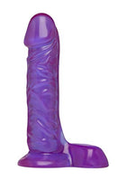 Doc Johnson Crystal Jellies - 7 Inch Ballsy Super Cock - 8 in. Long and 1.8 in. Wide - Balls Provide a Sturdy Base - Dildo - Purple