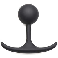 HEAVY HITTERS Premium Silicone Weighted Anal Plug for Men Women & Couples. Long Wear Comfort Butt Plug Sex Toy. Weighted Core with Slim Neck and Base. 1.4 Inches Diameter, Black, Small.