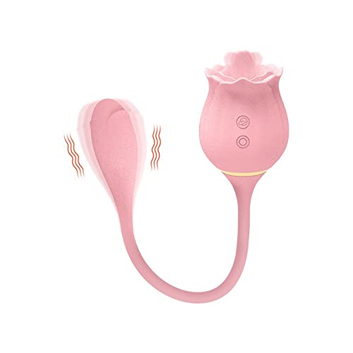 Ladies Rose Toy Vibrator - Clitoral Stimulus Tongue Licking Insertion G-spot Massager, Rose Adult Toy Game, Clitoral Nipple licker for Ladies Men Couples. (Color : Pink)