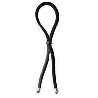 Bolo Cock Ring Lasso Slider Leather Strap, Black, Gem, 1.3 Ounce