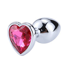 Load image into Gallery viewer, Anal Plug Heart 3 Sizes Stainless Steel Crystal Anal Plug Removable Butt Plug Anal Toys Dildo ( Color : Rose red , Size : L-4CM )
