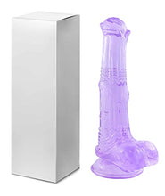 Load image into Gallery viewer, 8.3 inch Purple Horse Dildo,Jelly Butt Plug Sex Toys with Suction Cup for Women
