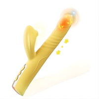 Rabbit Sucking Vibrator for Clitoral G Spot, Sexual Tools for Female Heating Rabbit Adult Dildo Clitoralis Stimulator 8 Thrusting Mode with 5 Suction and 8 Vibration Sex Toys Yellow