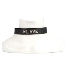 Load image into Gallery viewer, SMspade Genuine Leather Collar with Metal Decorating Word Slave (Slut)
