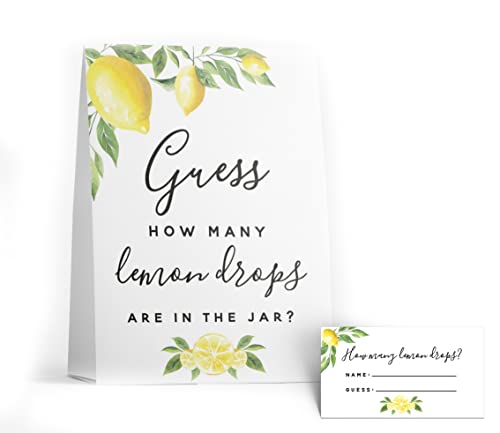 Guess How Many Lemon Drops Game, Great For Baby Showers, Weddings, Bridal Showers Birthdays and More