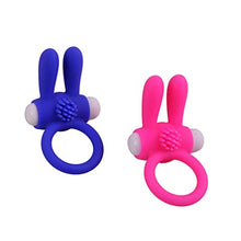 Load image into Gallery viewer, 2pcs Men Silicone Rabbit Vibrating Rings Wearable Mini Vibrator Spotter Stimulator for Men Women
