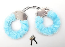 Load image into Gallery viewer, JASINCESS Plush Handcuffs with Keys Toy Handcuffs Stage Costume Props (Bule)
