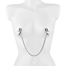 Load image into Gallery viewer, EIS Nipple Clamps - Soft Rubber Breast Clips, Restraint, Bondage, Nipple Play, Role-Playing, BDSM - Adjustable Clamps with Metal Chain
