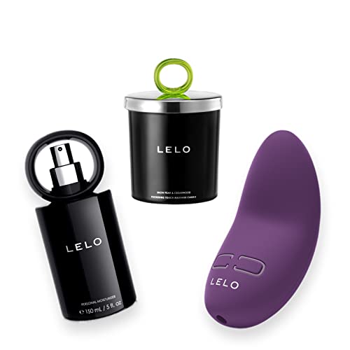 LELO Bundle: Lily 3 Plum + Free Massage Candle Snow Pear/Cedarwood + Free 5 fl. oz LELO Personal Moisturizer
