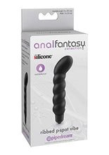 Load image into Gallery viewer, Nasswalk Anal Fantasy Ribbed P-Spot Silicone Vibe Waterproof, 4 Inch, Black
