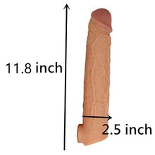 Load image into Gallery viewer, Amalgo Really 11.8 inch Skin Ample Penis Enhancer Sheath Extender New Year 2020 Type Enlargement Extra Large Male Stretchy Moving Extension Sleeve Cage Home Gift
