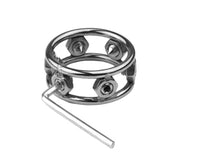 Stainless Steel Spikes Screw Locking Penis Ring,Chastity Device Cock Ring (45mm)