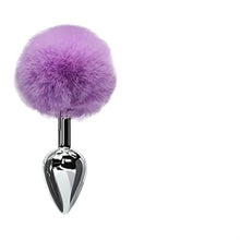 Load image into Gallery viewer, LSCZSLYH Sexy Anal Plug Bunny Tail Stainless Steel Butt Plugs Toys for Woman Men Gay Anus Stimulator Smooth Touch (Color : Purple)
