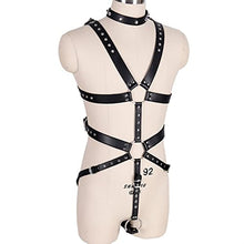 Load image into Gallery viewer, CAOMIAN Men Black Sexy Leather Vest Bondage Lingerie Gay Harness Adjustable Body Chest Harness Full Body BDSM Strap Belt Restraint Kit (Color : MH-003-Black)
