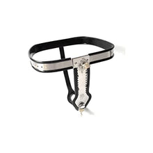 Load image into Gallery viewer, LESOYA Female Stainless Steel Adjustable Chastity Belt Device Lockable T-Type Bondage Restraint Briefs with Metal Plug
