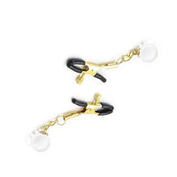 Nipple Clip with Glass Ball Metal Nipple Clamps Nipple Chain Pleasure Stimulator Breast Stimulation (Golden)