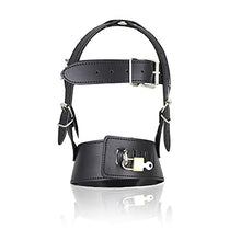 Load image into Gallery viewer, Head Harness PU Leather Hood Zipper Open Mouth Headgear Adult Games Fetish JL-038 (Black)
